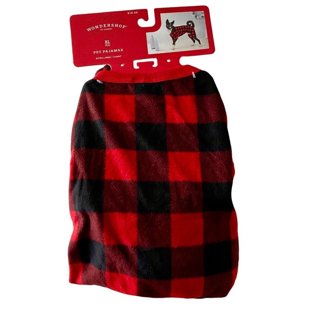 Wondershop Pet Pajamas Buffalo Check Black Red Dog XL NEW NWT